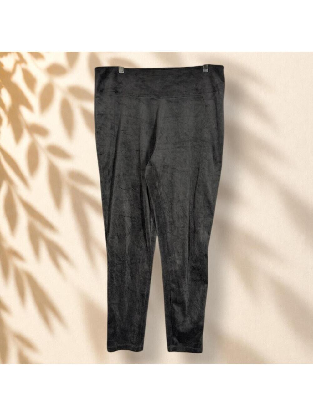 Nicole Miller Pants Women L Large Black High Rise Flat Front Pull On Skinny